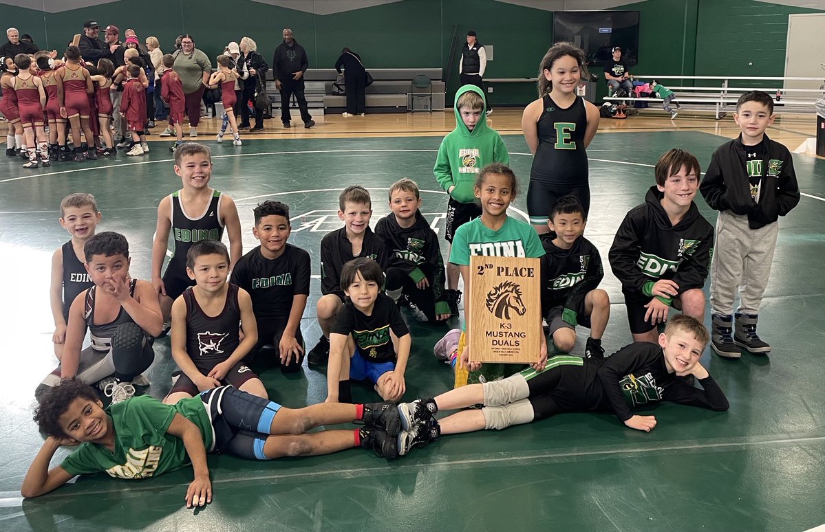 So many great individual youth results from this past weekend!  Keep on finding that competition!

On Sunday, Edina Wrestling sent a K-3 team to the Mounds View Duals and took home a runner-up finish!