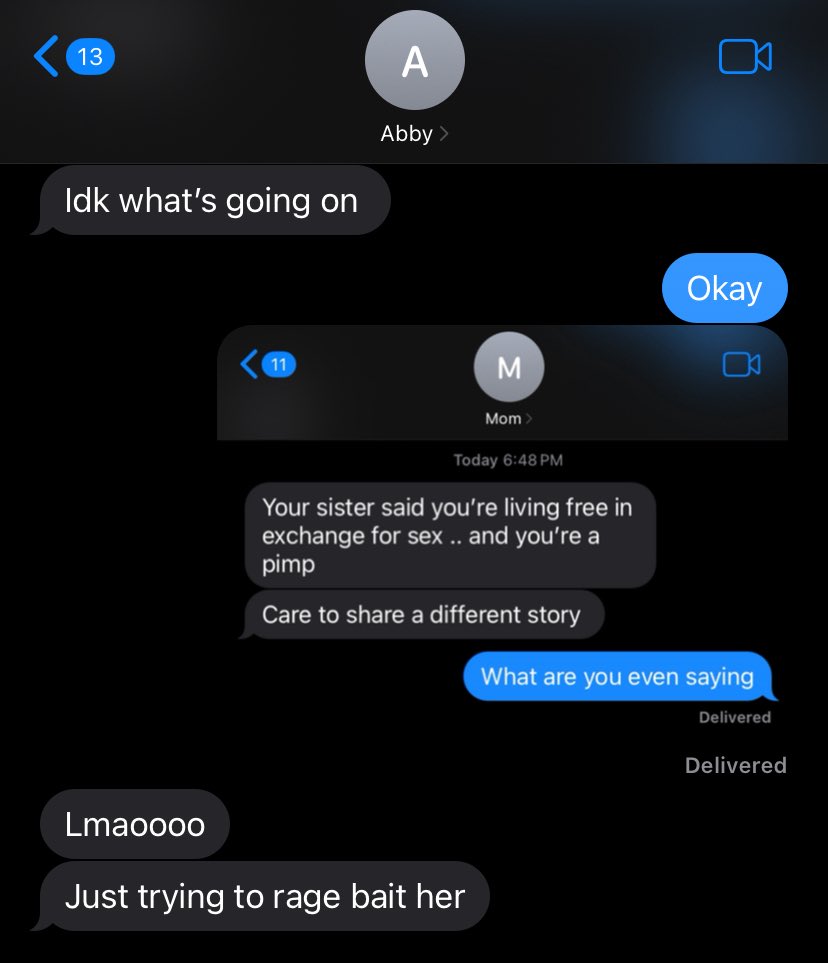 bearkun's tweet image. Why did my mom say this and why is my sister rage baiting her