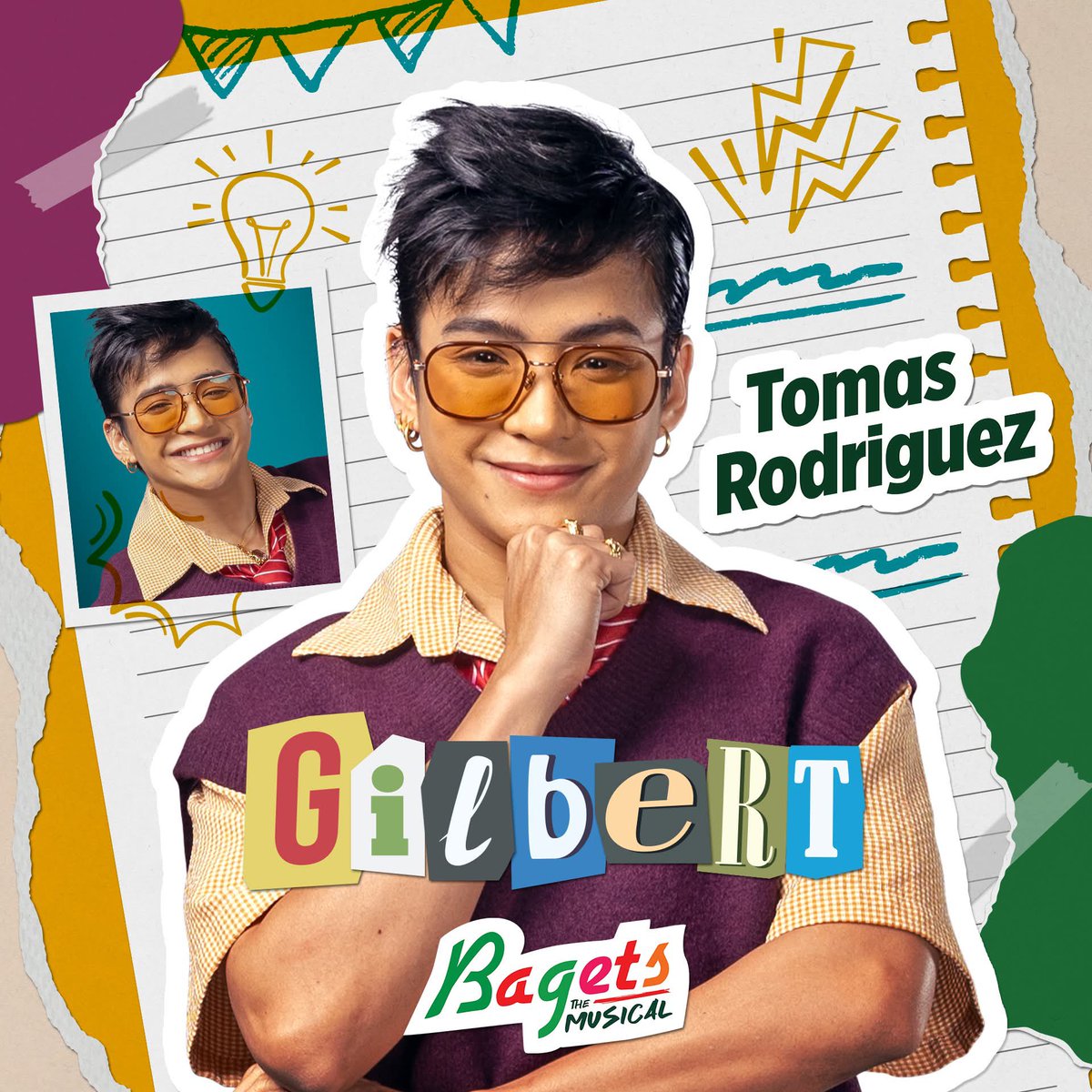 Tara na at manood ng Bagets The Musical, Purok 5 &amp; mga Magiliw!

Bili na tayo ng tickets:

tinyurl.com/4y8hz8xh

<a href="/thisisnotomas/">tás</a> as Gilbert
Schedules:
Jan. 23, 8pm
Jan. 25, 3pm
Jan. 29, 8pm
Jan. 31, 3pm &amp; 8pm

Lezzzgooo!

#ALAMAT_TOMAS #BagetsTheMusical