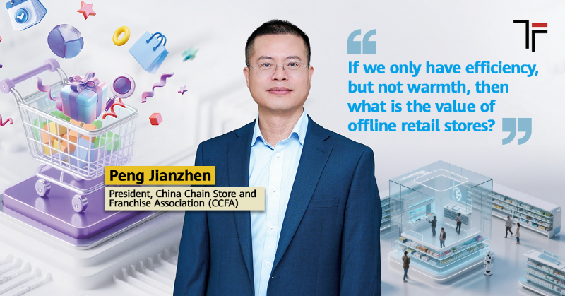 Huawei's tweet photo. China's retail sector has evolved into a consumer centric, intelligent ecosystem. But hidden bottlenecks and evolving consumer expectations abound. Peng Jianzhen, President of the China Chain Store and Franchise Association, addresses retail challenges with Huawei Transform.