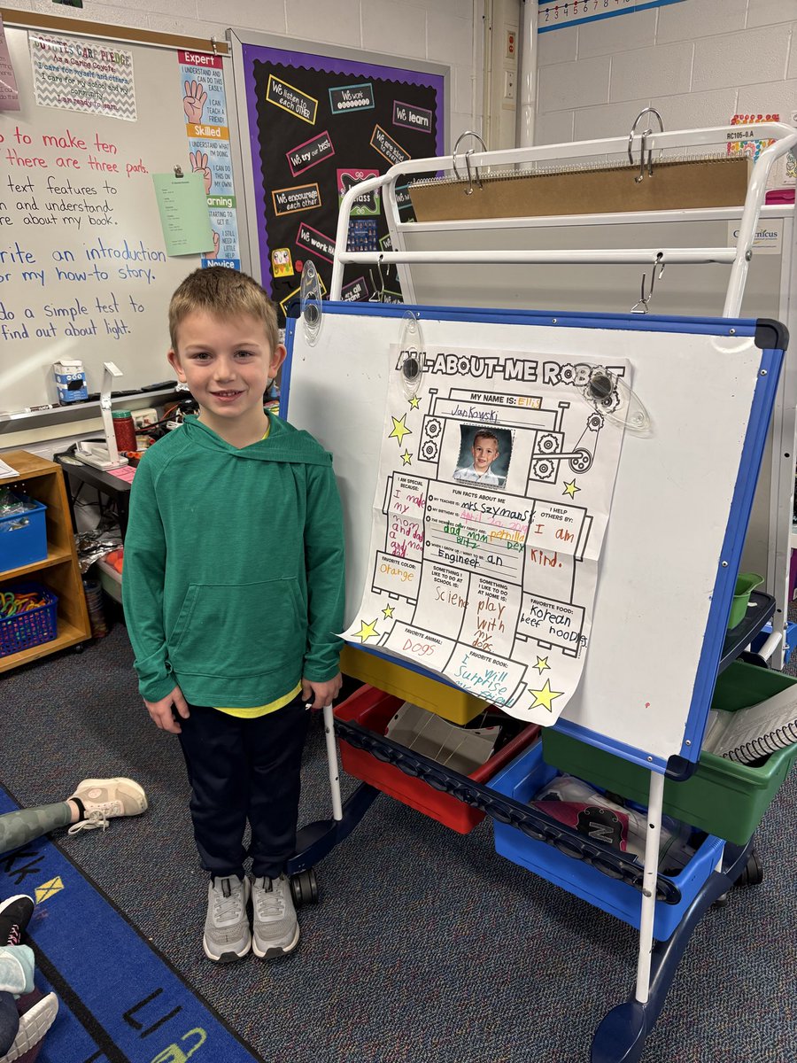 Meet our New Star Student!  He likes science, dogs, orange, and Korean beef noodles. 🌟