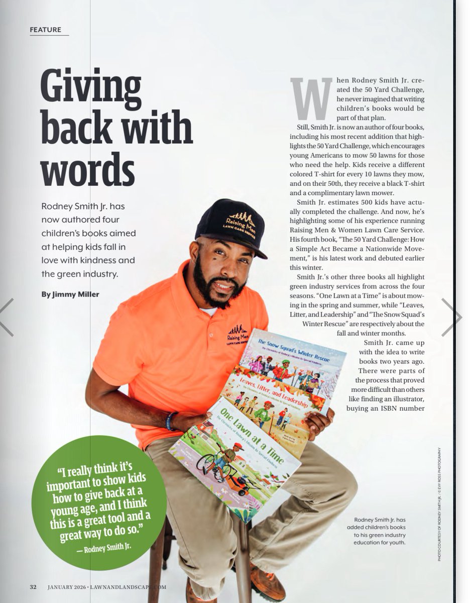 iamrodneysmith's tweet image. Family, I’m proud to share that we were featured in the January 2026 edition of Lawn &amp;amp; Landscape. I’ve attached the link to the article below if you’d like to check it out.

Link: lawnandlandscape.com/magazine/