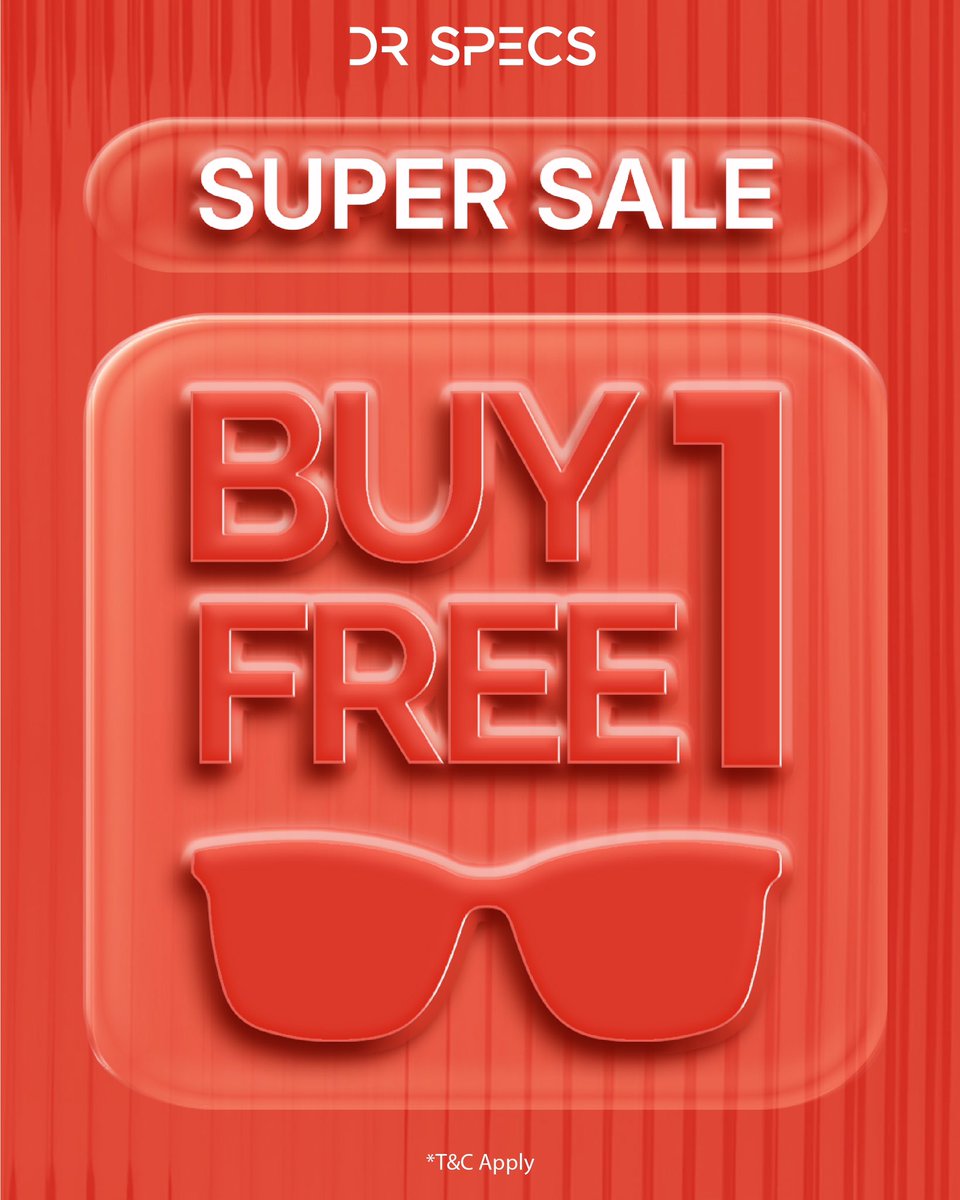 Hai Sobat JoCy!
One for you, one more to love 👀✨
BUY 1 GET 1 FREE at Dr Specs 👓

Don’t miss out!

#Drspecs #jogjacitymall #promo