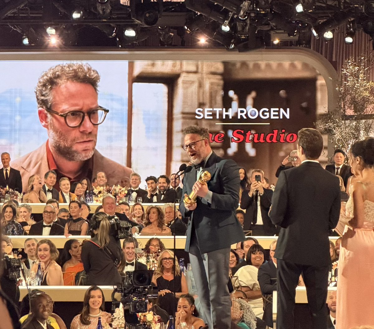 CharlieRivkin's tweet image. 🏆A golden night all around! ✨
 
What a joy to attend the 83rd Annual @goldenglobes last night. A ceremony that reminds us of the awesome power of our industry – and a tribute to the stunning films and series brought to life by stellar casts and crews worldwide. As so many said…