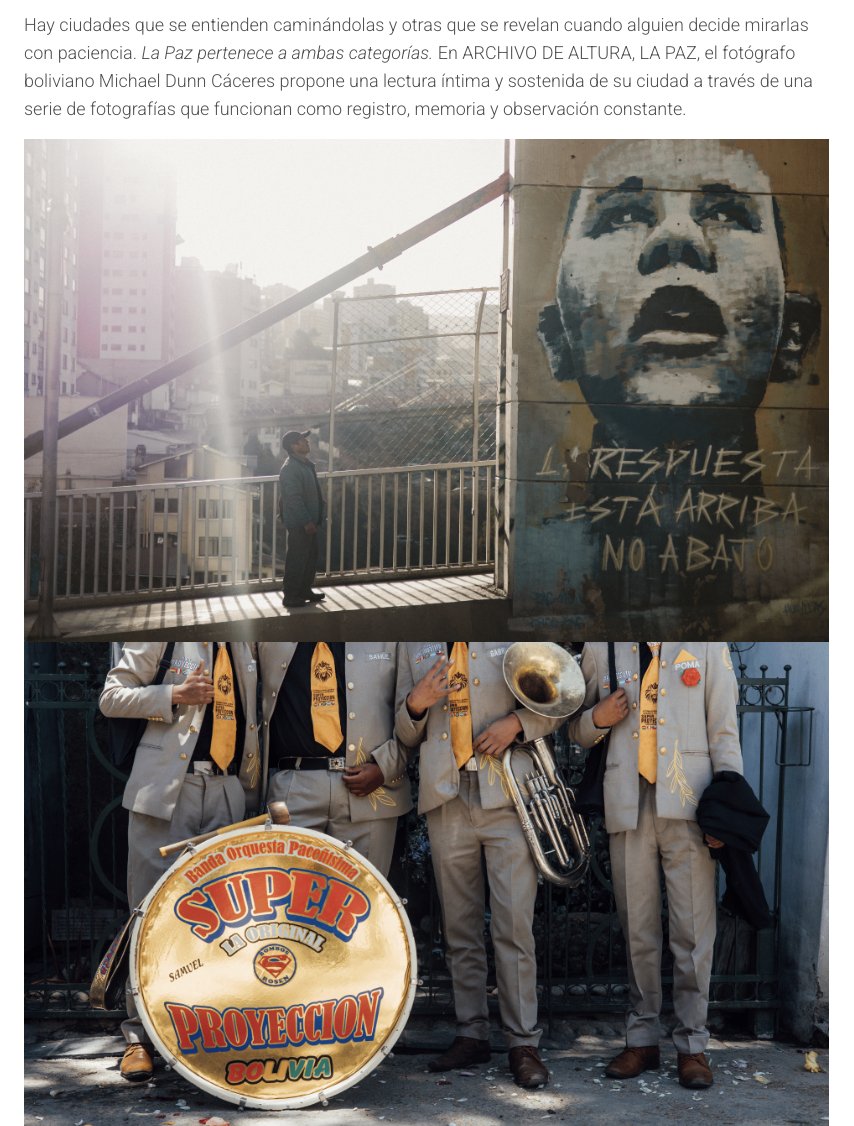 localmx_'s tweet photo. #ExposicionesCDMX Galería Claroscuro presenta Archivo de Altura, La Paz, una exposición de Michael Dunn Cáceres que explora la ciudad boliviana a través de la luz, la memoria y la fotografía. 
https://t.co/c7dZAhd8Ab https://t.co/JFmnfP0KuB