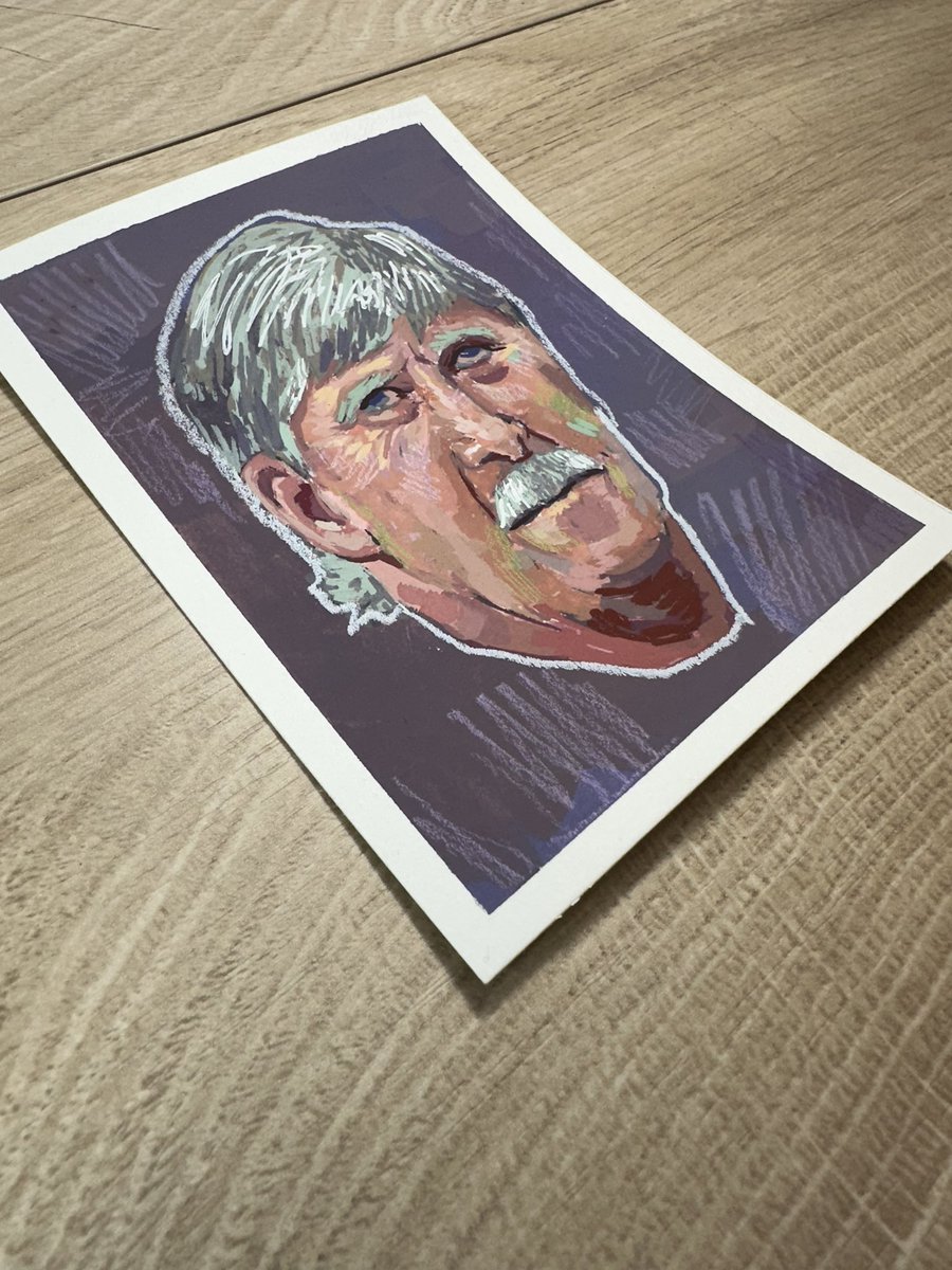 Mini Gouache Portrait on Paper #gouache #art #portrait #painting