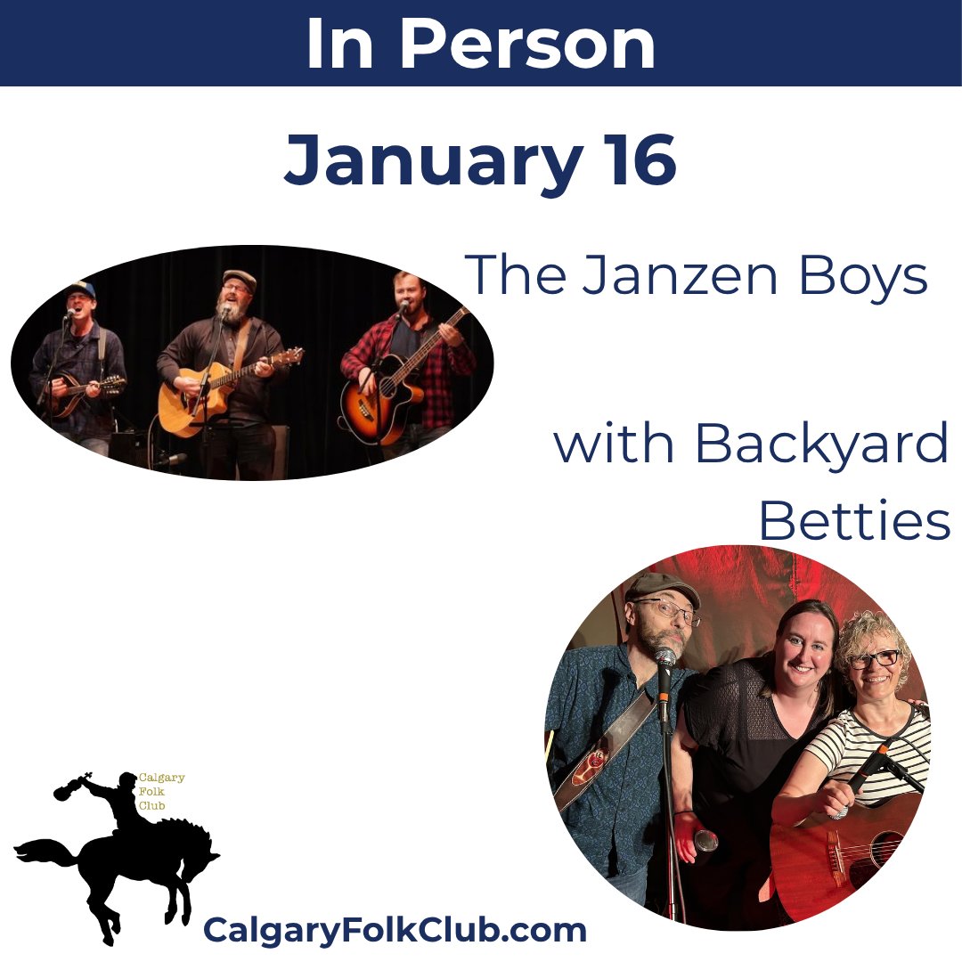 🎶 The Janzen Boys (MB) return to the Calgary Folk Club!
🗓️ Jan 16, 2026 • 7:30PM (MT)
Family harmonies, laughter &amp; feel-good folk — with special guests Backyard Betties (AB).

🎟️ Tickets → calgaryfolkclub.com
#YYCmusic #CalgaryFolkClub #FolkRoots #LiveMusic