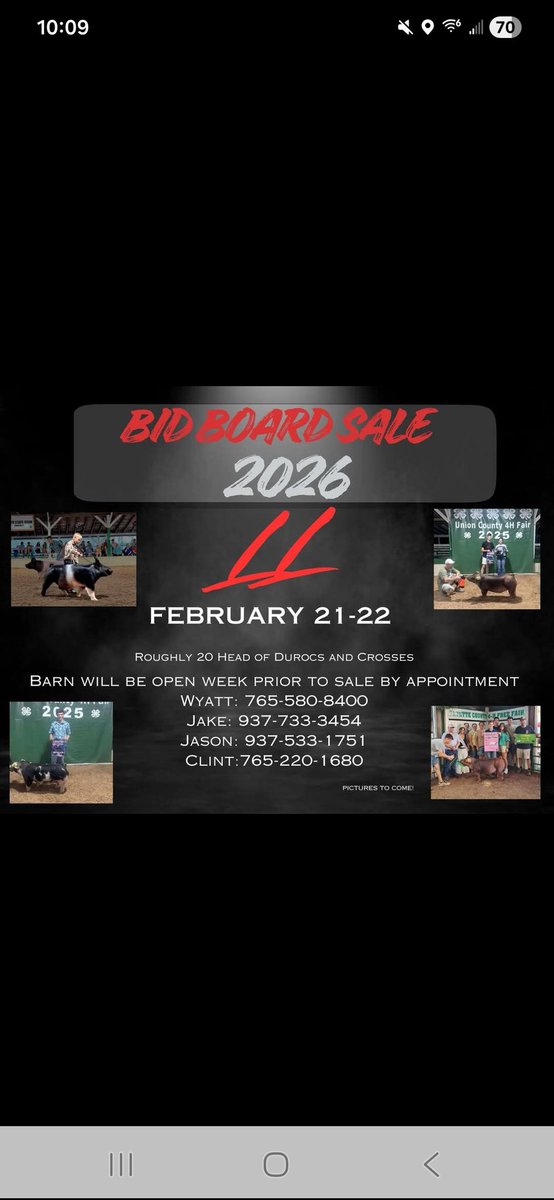 Check out Long Livestock's upcoming bid board sale.