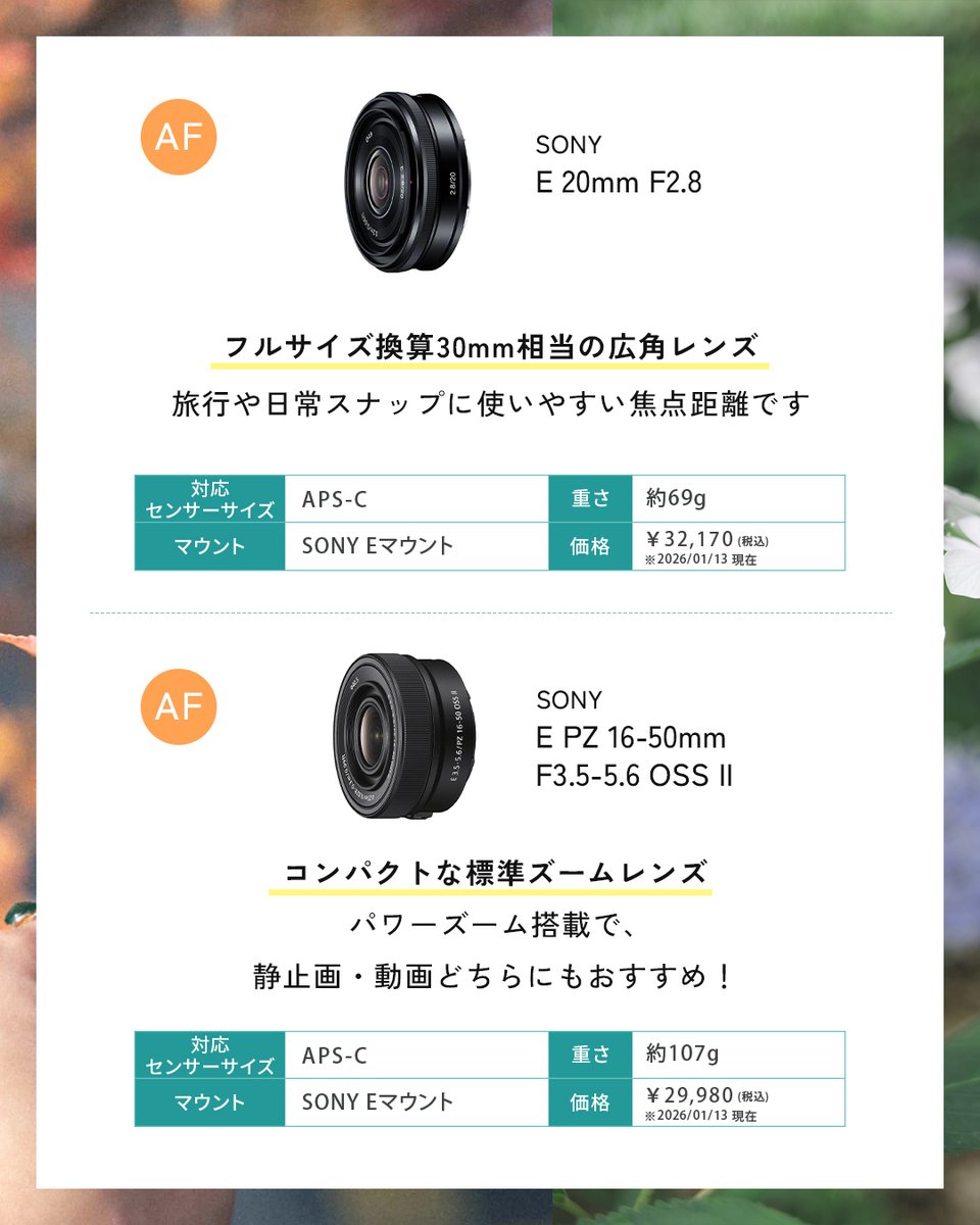 薄くて軽い「パンケーキレンズ」をご紹介！ 「気軽にカメラを持ち出し