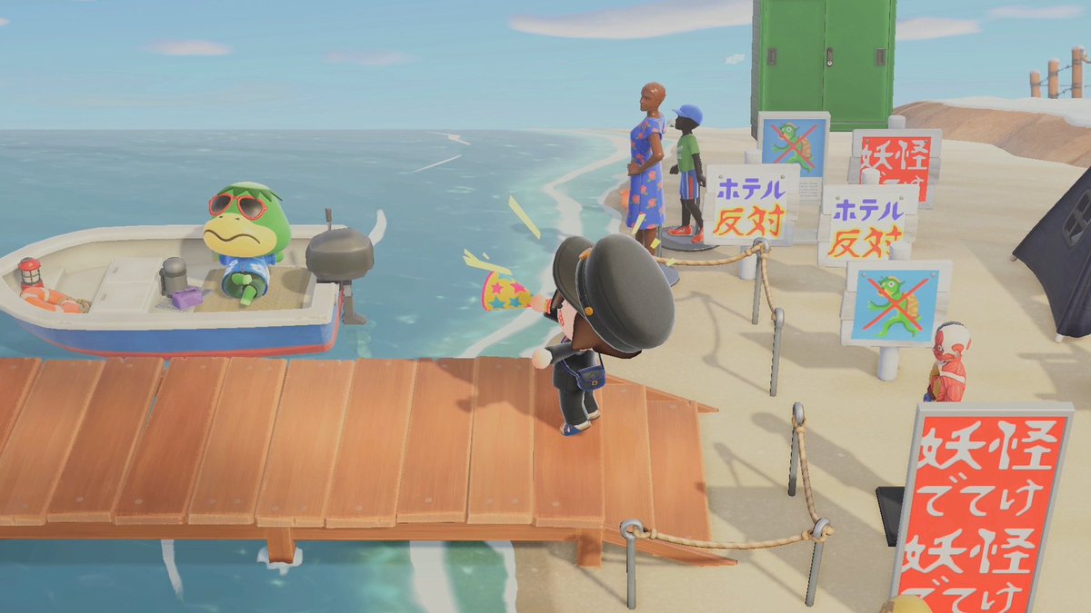 RetroGameTV's tweet image. あつ森のホテル建設反対デモ活動してます