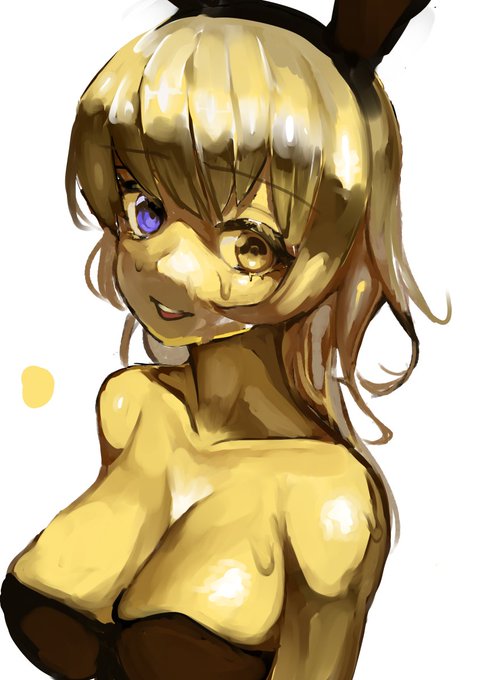 先月の金粉バニー絵をリメイクしてみてる 