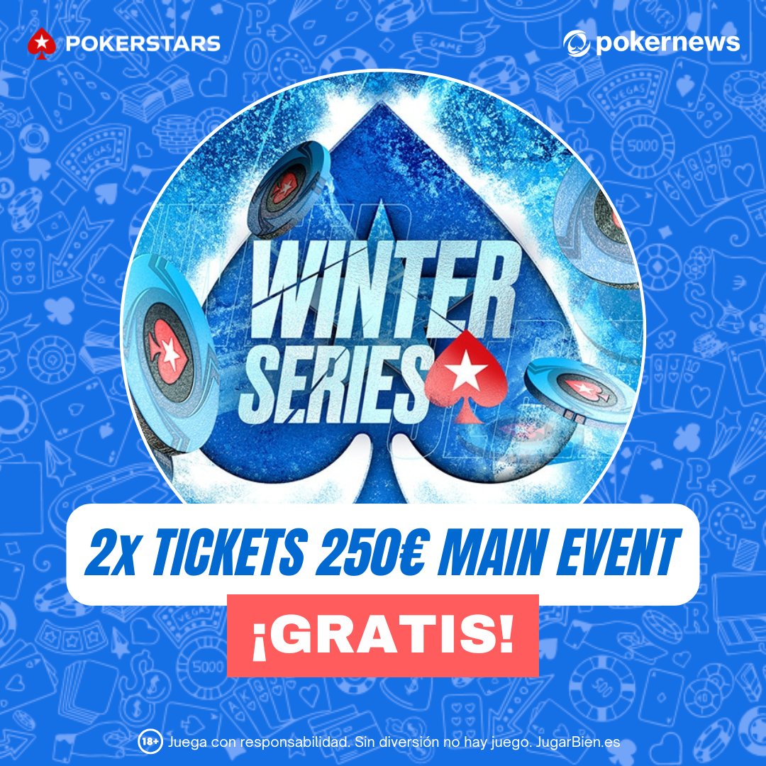 ⏰ ¡Nunca ha sido tan fácil jugar el Main Event de las Winter Series ❄️ de <a href="/PokerStarsSpain/">PokerStars España</a>!

Comenta con tu nick 📝, haz RT y Like ❤️ y síguenos (si todavía no lo haces) 👆 y entrarás en el sorteo de un ticket de 250 € para este domingo.

¿A qué esperas? ¡Participa ya! 😊🍀