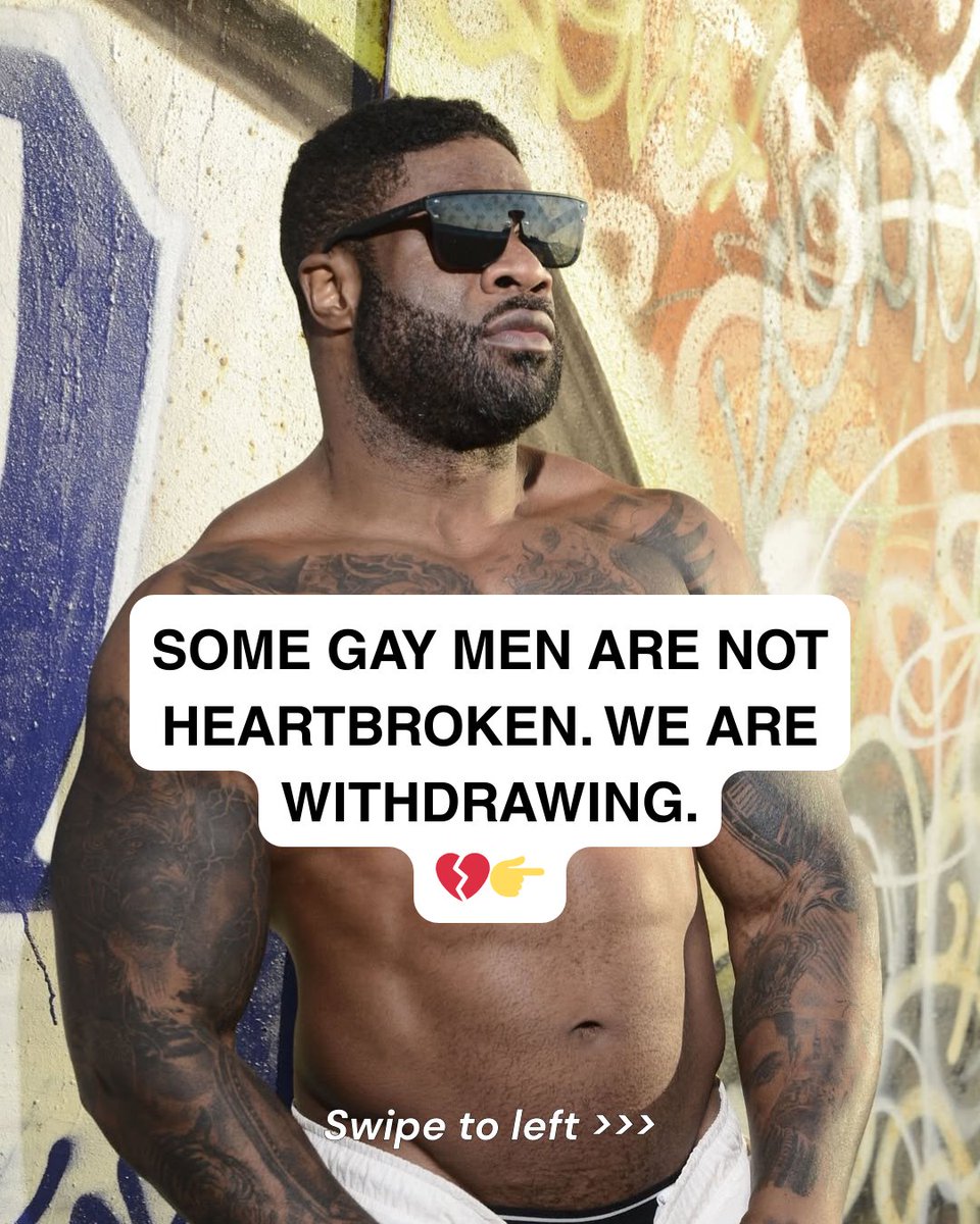 bossofpnk's tweet photo. Some gay men are not heartbroken, we are withdrawing after giving too much, loving too deeply, and staying too long where we were not fully met, and this is what it looks like when you stop chasing clarity, stop explaining your worth, and start choosing yourself. https://t.co/R2nqLkshRt