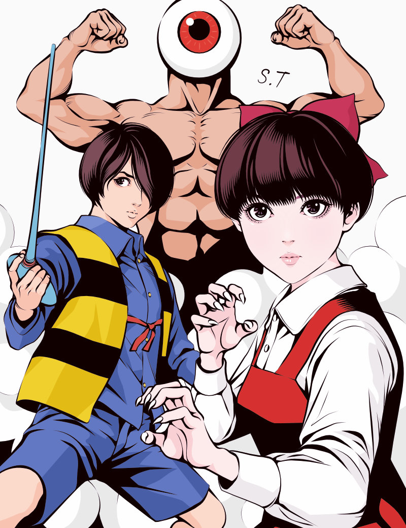 takanashi_shin's tweet image. ネコ娘様と鬼太郎様と目玉おやじ様♨️
#イラスト #ゲゲゲの鬼太郎