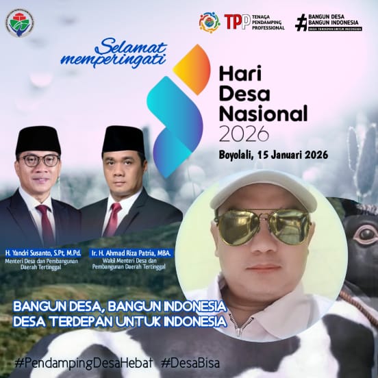 SEMARAKKAN HARI DESA 
 Wujudkan Desa Menjadi Garda Terdepan Indonesia

<a href="/PrabowoSubianto/">PRABOWO 2014</a> 
<a href="/gibran_tweet/">Gibran Rakabuming</a>
<a href="/YandriSusanto/">Yandri Susanto</a>
<a href="/ArizaPatria/">Ariza Patria</a>
<a href="/kemendesaRI/">Kementerian Desa Republik Indonesia</a>
<a href="/bpsdmkemendesa/">Bpsdm Kemendesa</a>
<a href="/desapenusantara/">desapesonanusantara</a>

#HariDesaNasional2026
#PendampingDesaHebat
#TPPKemendesaPDT
#TPPProvinsiSumbar