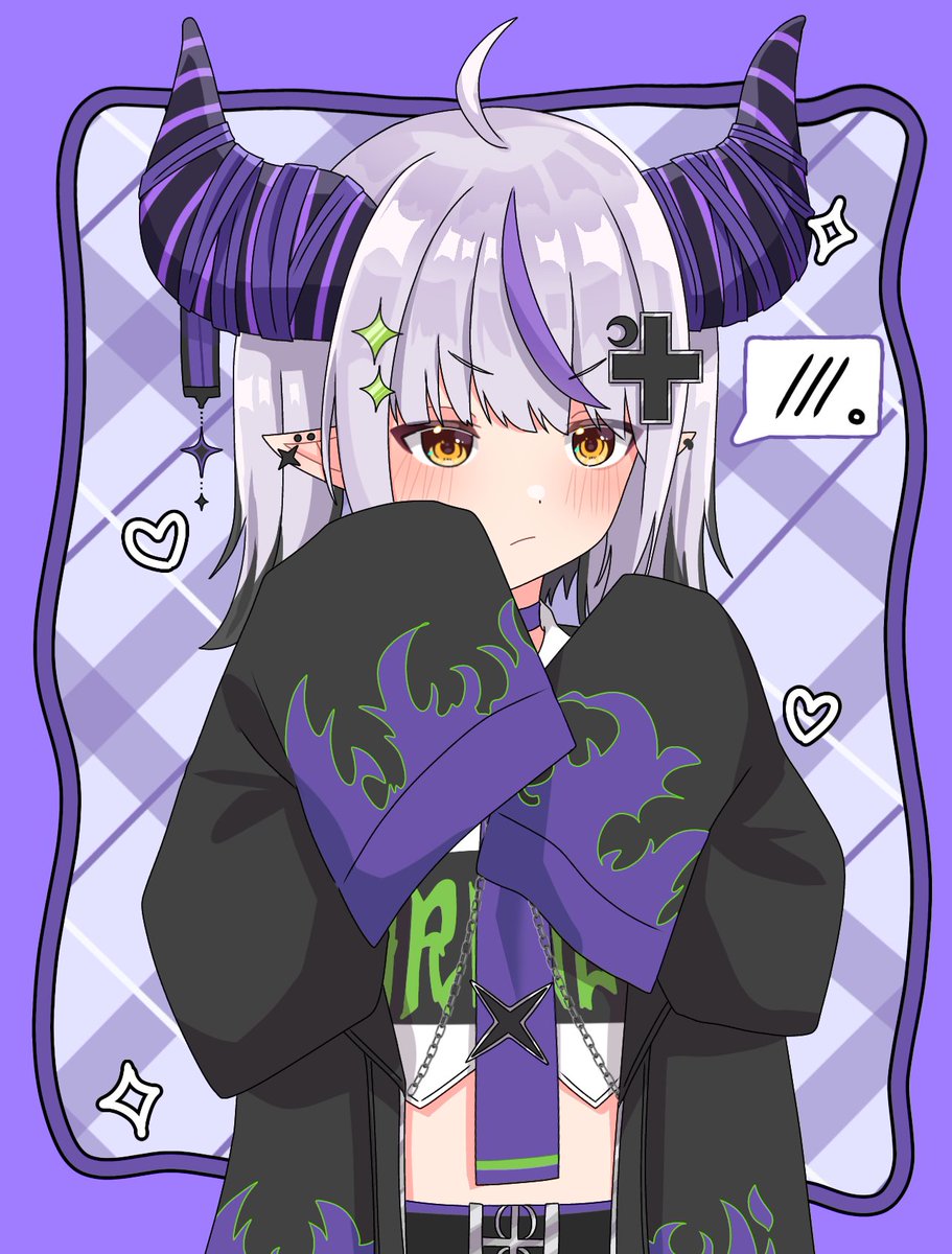 ラプちゃん💜🛸 #laplus_artdesu #イラスト #中2イラスト