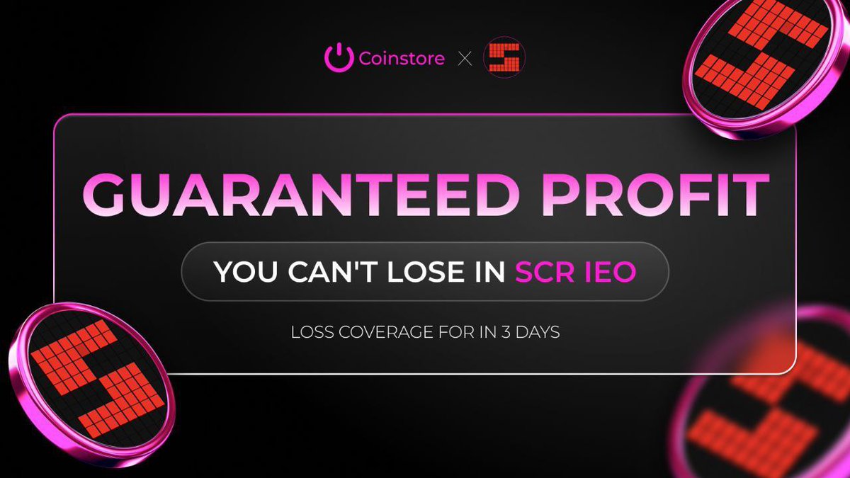 SCR IEO PRICE SHIELD!🛡️

Exclusive deal for #SCR #IEO subscribers.

Get protected, $100 if you are part of <a href="/CoinstoreExc/">Coinstore</a> Elite Trader
Club.

Check eligibility, T&amp;C apply.

Join:h5.coinstore.vip/h5/signup?invi…
Elite club:t.me/coinstoreVIP
SCR IEO:coinstore.com/activity/SCRIC…

 #Launchpad
