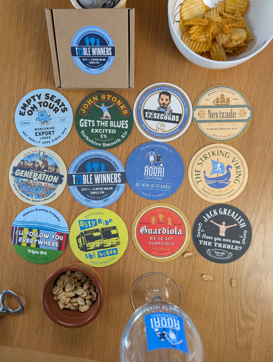 Matchday competition 

Win a pack of our Treble Winners beer mats 

Retweet to enter 

If City beat Newcastle tonight we'll give away a pack to a follower who retweets 

Good luck and cmon City