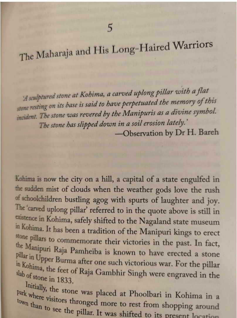 I was reading Mmhonlumo Kikon's 'His Majesty's Headhunters: The Siege of Kohima that Shaped World History', and the first few pages were about 'The Kohima Stone' erected by Raja Ghambir Singh.