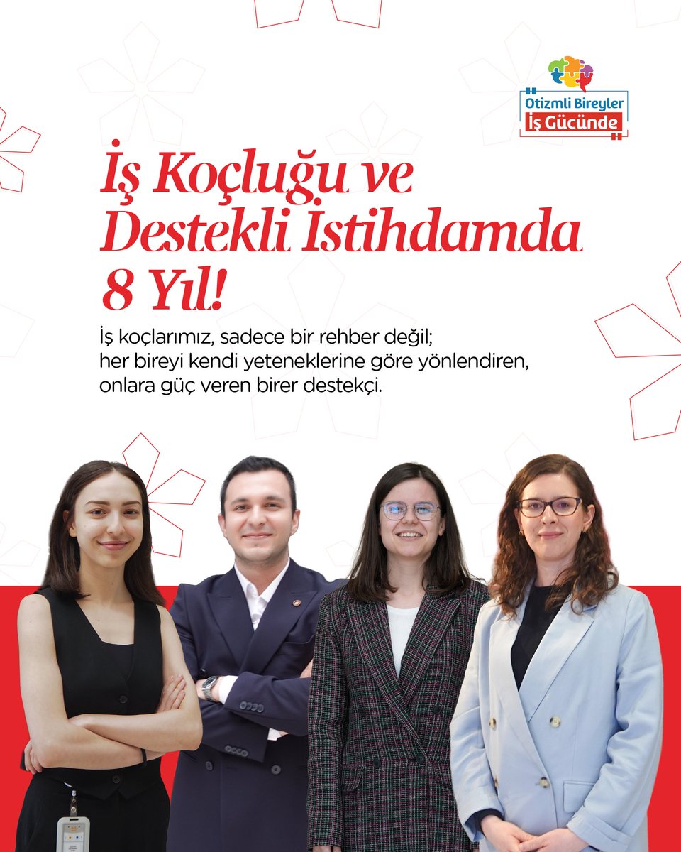 8 Ocak 2018, Destekli İstihdam Modelimiz ve iş koçluğu yaklaşımımızın sahaya ilk adımıydı. O günden bu yana iş koçlarımız, otizmli bireylerin potansiyelini merkeze alarak sahada fark yaratıyor. 8 Ocak artık #İşKoçuGünü 💙

7 yılı geride bırakırken, 8. yılımıza birlikte yürüyoruz.