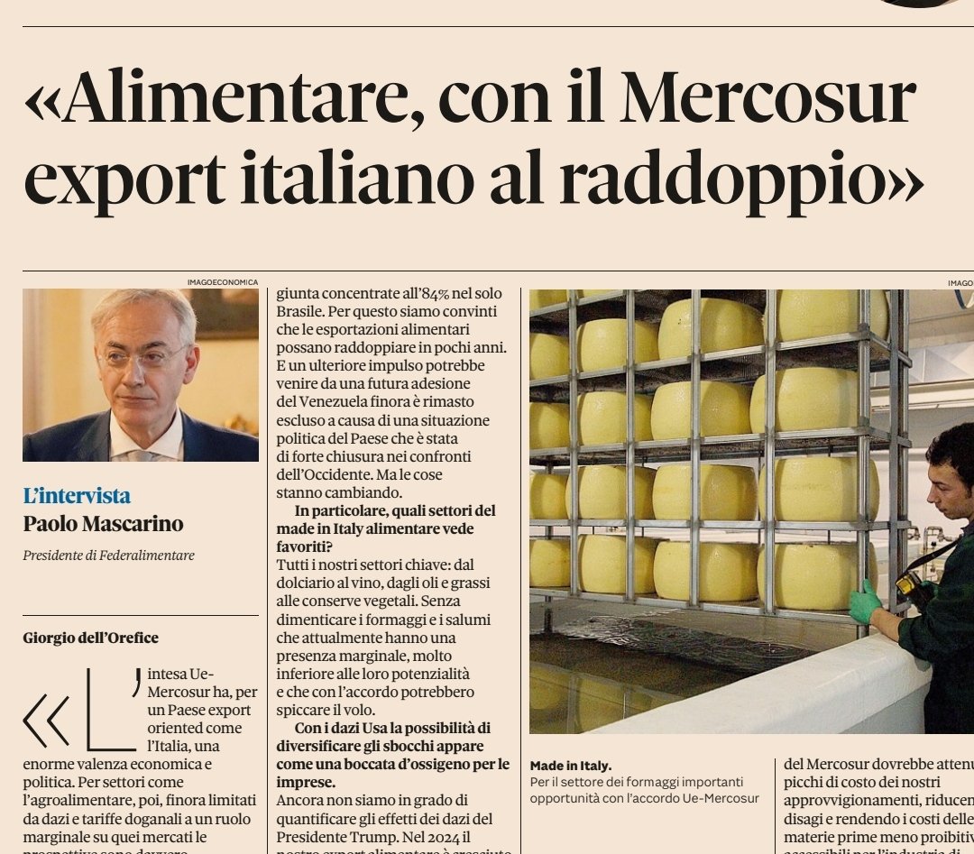 Quello che Mascarino si scorda di dire è che stando alle stime della Commissione europea le importazioni dal Sud America aumenteranno molto più delle esportazioni (il 50% in più) mettendo ulteriormente in crisi il nostro settore agroalimentare.