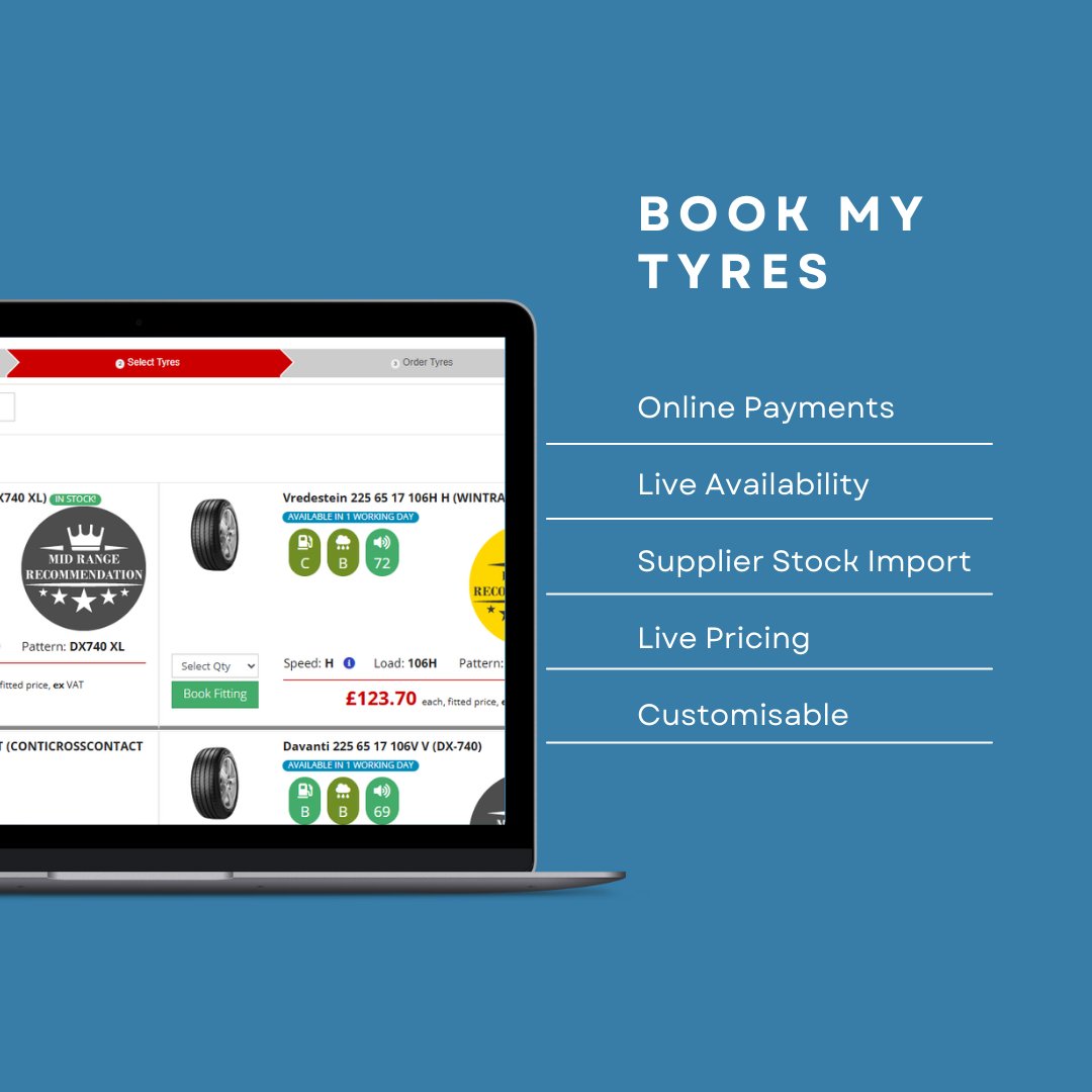 tyretecsoftware's tweet photo. 🚗 Simplify Tyre Ordering with 'Book My Tyres' by TyreTec! 🚗

Transform your tyre management experience. Our plugin allows customers to order directly from your website anytime. https://t.co/Z9R5n6lj84 

#TyreManagement #OnlineOrders #TyreTec #Automation https://t.co/MnVVLg1fBO