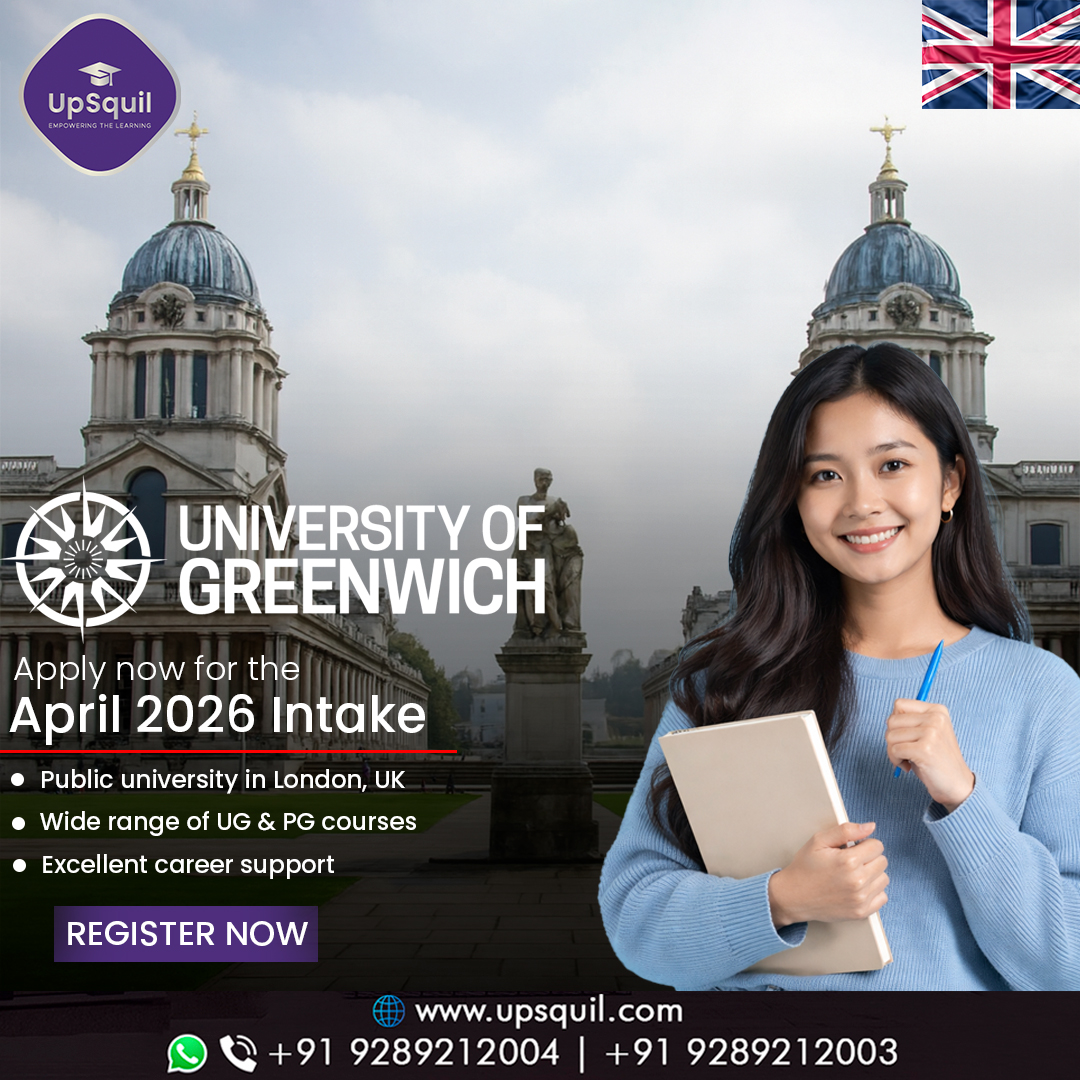 upsquil's tweet photo. Study in the heart of London 🇬🇧
Join the University of Greenwich and unlock global academic opportunities.
Applications open for the April 2026 intake—apply now!

☎️ +91 9289212004 | +91 9289212003
🌐 https://t.co/I3nIfrbqkv | contact@upsquil.com

#StudyInUK #University https://t.co/mdl7JPFb7Z