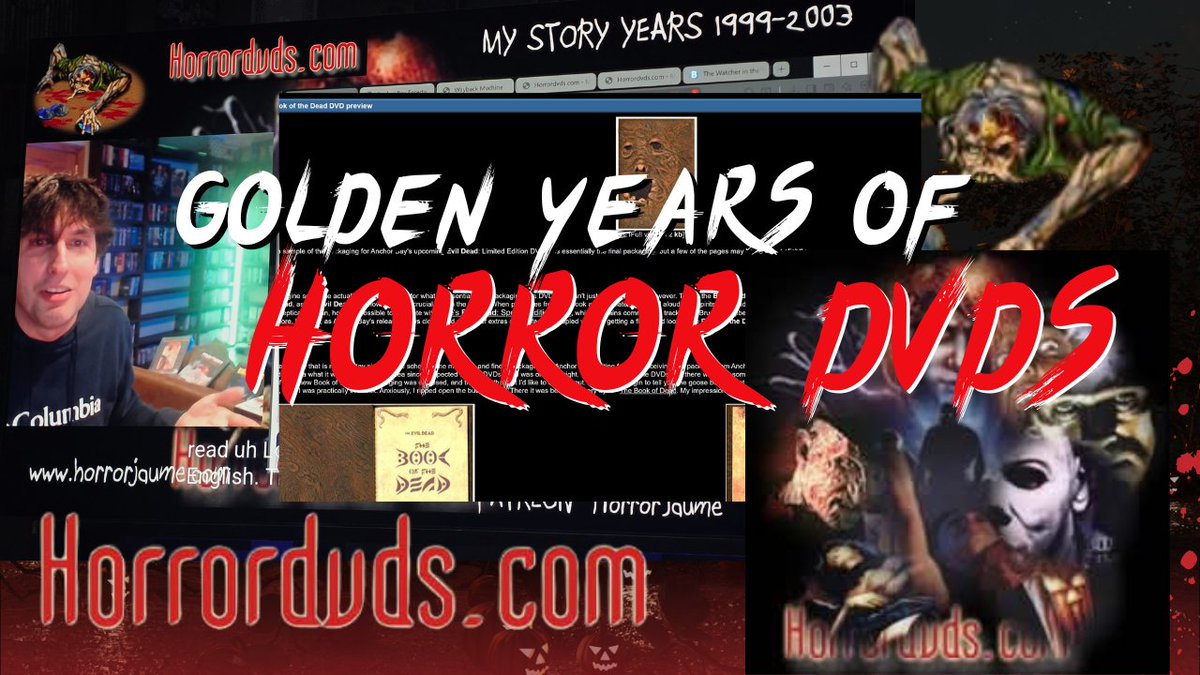 Hey amigos! 😄 I'm launching a new show all about the golden years of HORRORDVDS.COM 1999! 🚀 I'm talking about the good old days of Anchor Bay Entertainment, Elite, Argento Collection, importing DVDs  youtu.be/TkAfUCl2QM0

#HorrorDVDs #Nostalgia #AnchorBay #EvilDead
