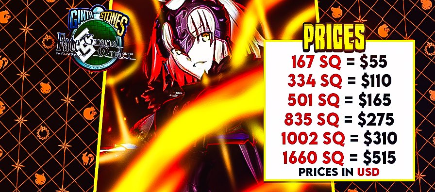 FGO is back in stock!!!
Limited time

Back to usual price
55 USD for 167 SQ

Order now via Discord —> discord.gg/UJQGgJM6Zb

#fate #FGO #FateGrandOrder