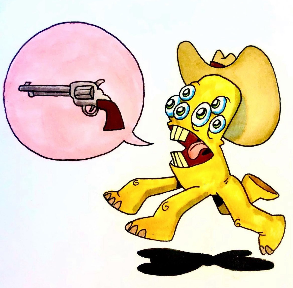 wrangleshank's tweet photo. If you’ve been a fan of my art, please check the link in my bio where you can buy my first sticker pack of 5 perfectly demented stickers. And cuz I squeezed my pennies just right- you get a secretly extra special package including those 5 stickers + FREE shipping too! -Luv, Ryan. https://t.co/75K9fDHOID