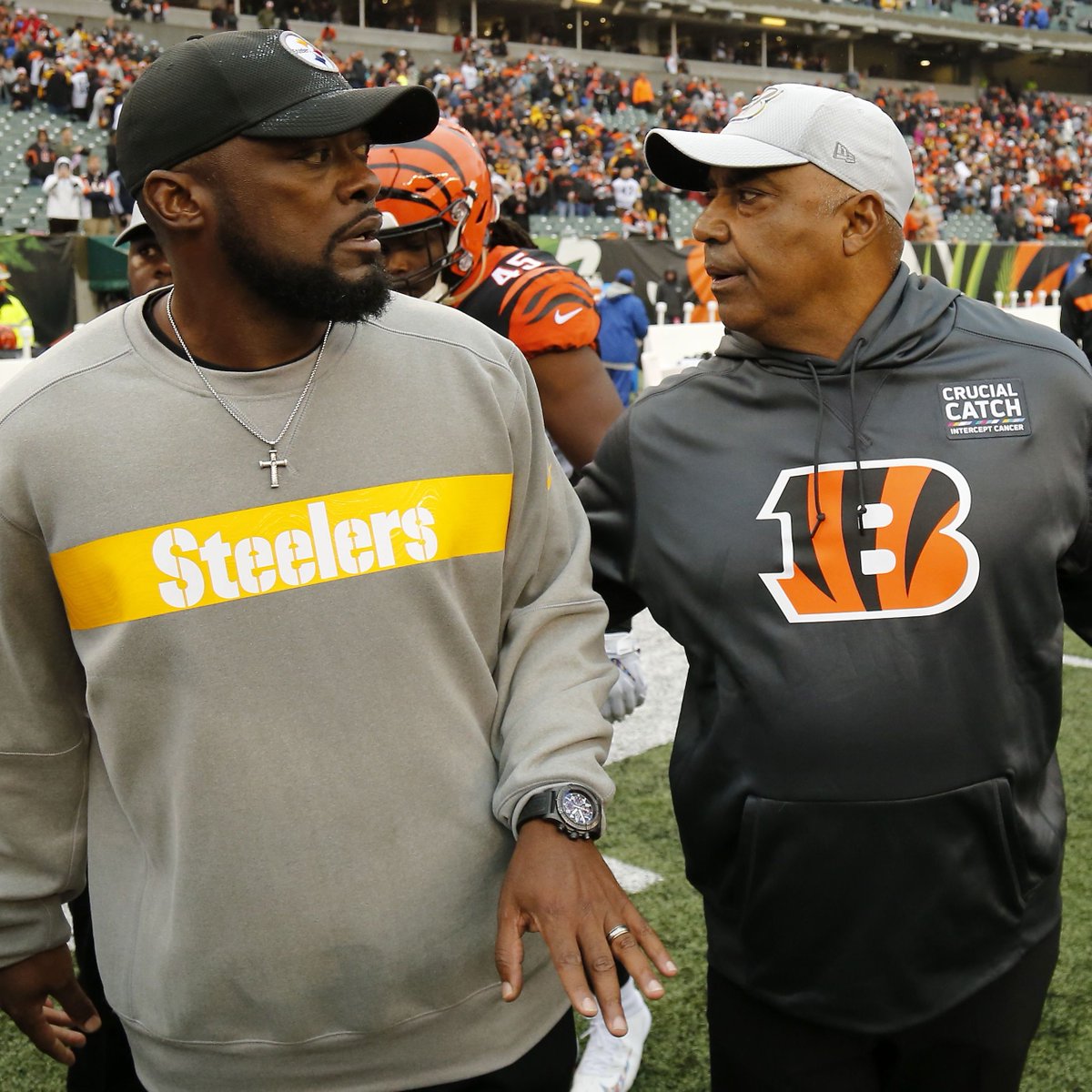 MySportsUpdate's tweet image. Mike Tomlin has now tied Marvin Lewis for the longest postseason losing streak with 7 straight losses.