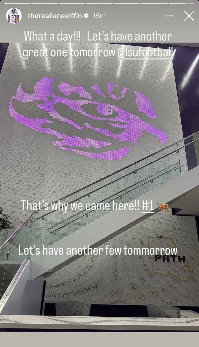 lsu_szn's tweet image. Lane Kiffin on instagram hinting at more portal commits tomorrow? 👀