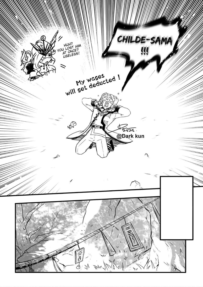 "Adios!"

1st few pages of a Childe and Zhongli comic I have been wanting to draw since ages. Dunno how many pages yet, estimated to finish after I finish the Anaxa haunting Lygus one. Drawing 3 pages first to get the hang of it

#rexlapis #childe #tartaglia #genshinimpactfanart