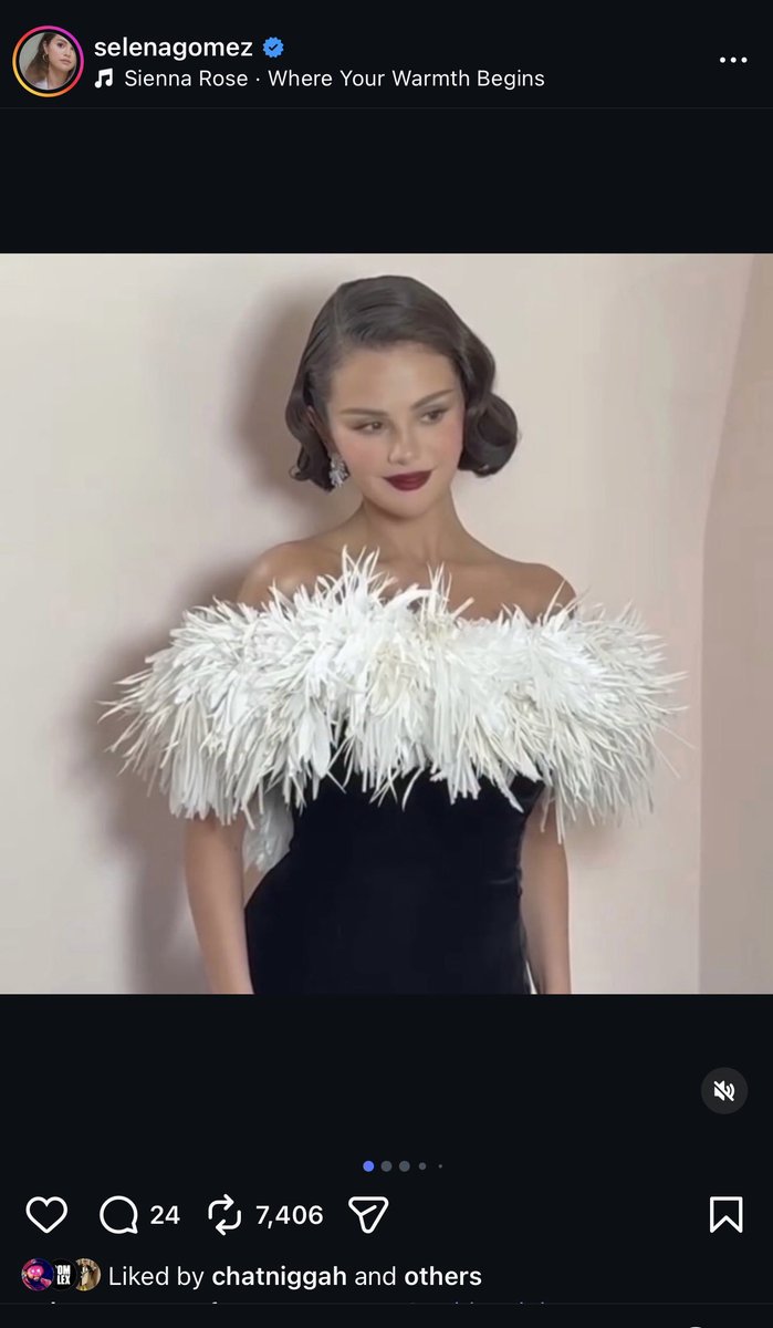 big_business_'s tweet image. An AI artist named Sienna Rose has 3 songs getting streamed in the Spotify top 50 and I'm pretty sure nobody knows it's an AI artist 

Selena Gomez just posted one of the songs on her Instagram for the Golden Globes