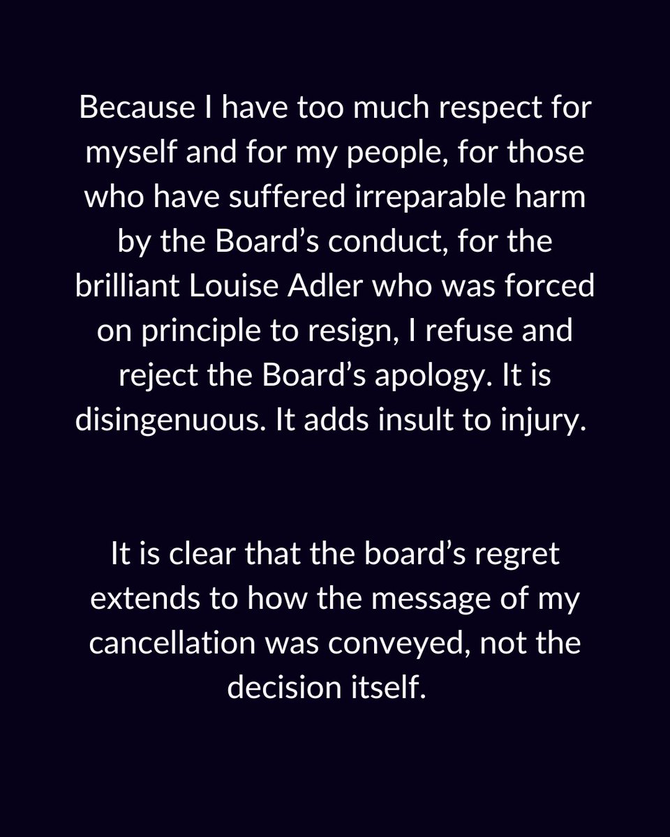 RandaAFattah's tweet image. My response to the statement by Adelaide Festival board.