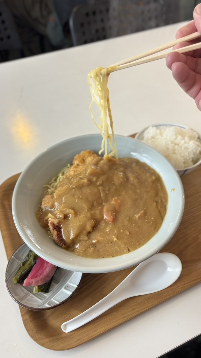 91emon's tweet image. お昼はALPENでカツカレーラメーン！！＆小ライス

これいい！！！
またたべる！！！