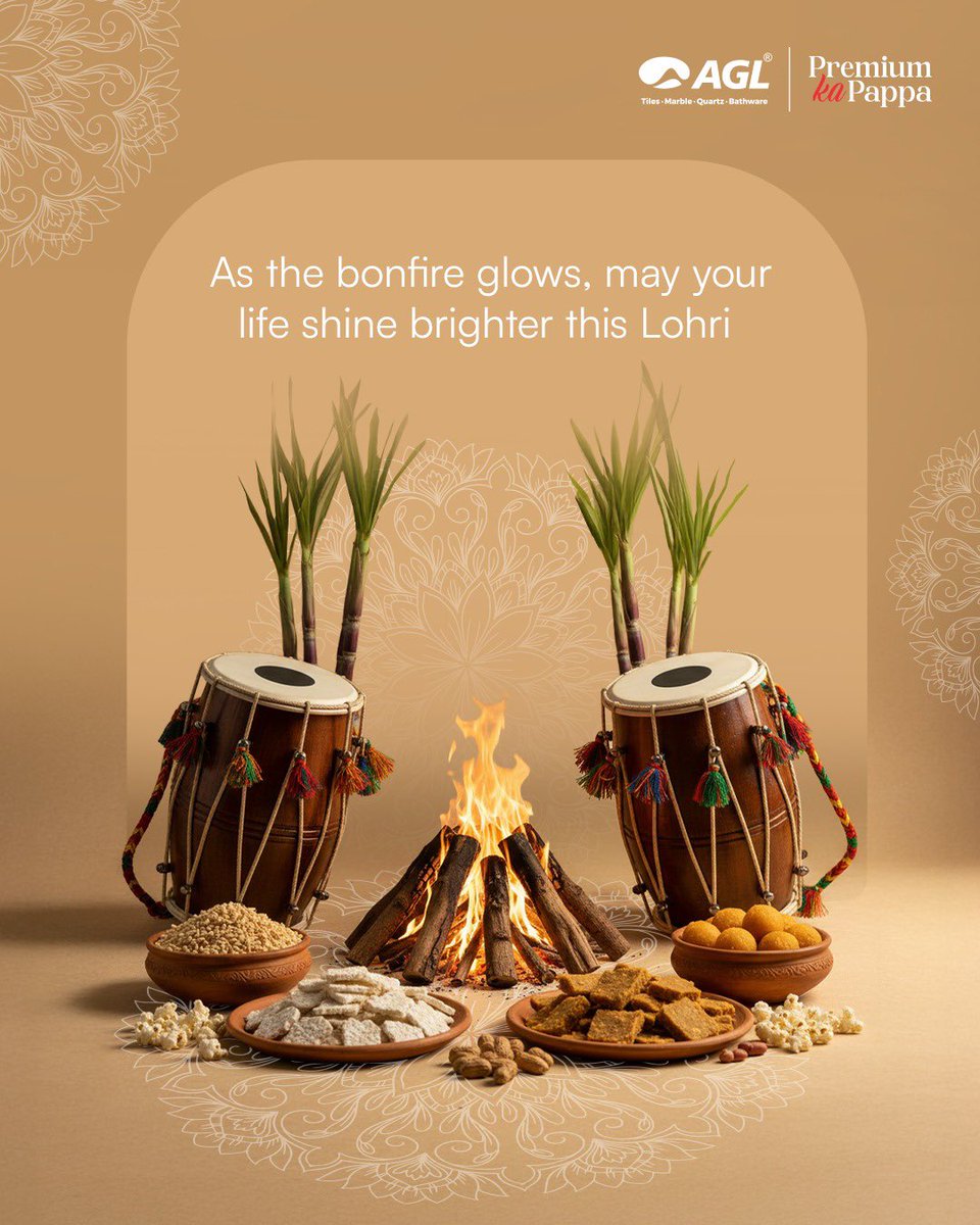 As we welcome Lohri, we celebrate the season of harvest, hope, and happiness. May this festival bring positive beginnings, lasting success, and festive cheer to you and your family.
Warm wishes on Lohri from the AGL Universe

#AGL #AGLTiles #PremiumKaPappa #Lohri