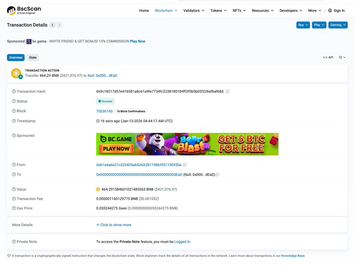 cyodyssey's tweet image. 你说的对，地址中的 BNB 已经全部销毁*: bscscan.com/tx/0x9c18217d5…

打入此地址的非双方共识接受的 BNB or 其他 Token 都会比照处理。

谢谢您的建议，Happy-Sci 只是一个小小的不公开募资的不会发币的慈善项目。请多关注一下 @BNBCHAIN 生态中的其他项目，感谢关注。