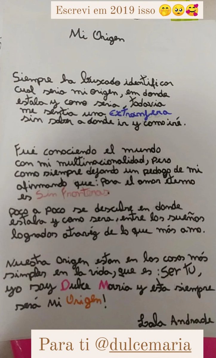 TodoEsDulceAL's tweet photo. Dulce, Me encantaba escribir poemas y escritos. Estos dos scribi tiene uns años y fue para ti @DulceMaria  🥹🫶🏻📝❤️. https://t.co/LFstm5wha1