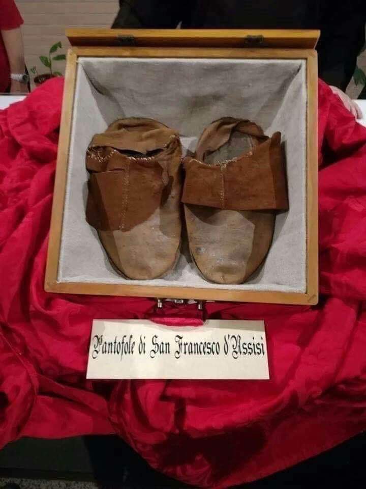 The actual sandals of St. Francis of Assisi.