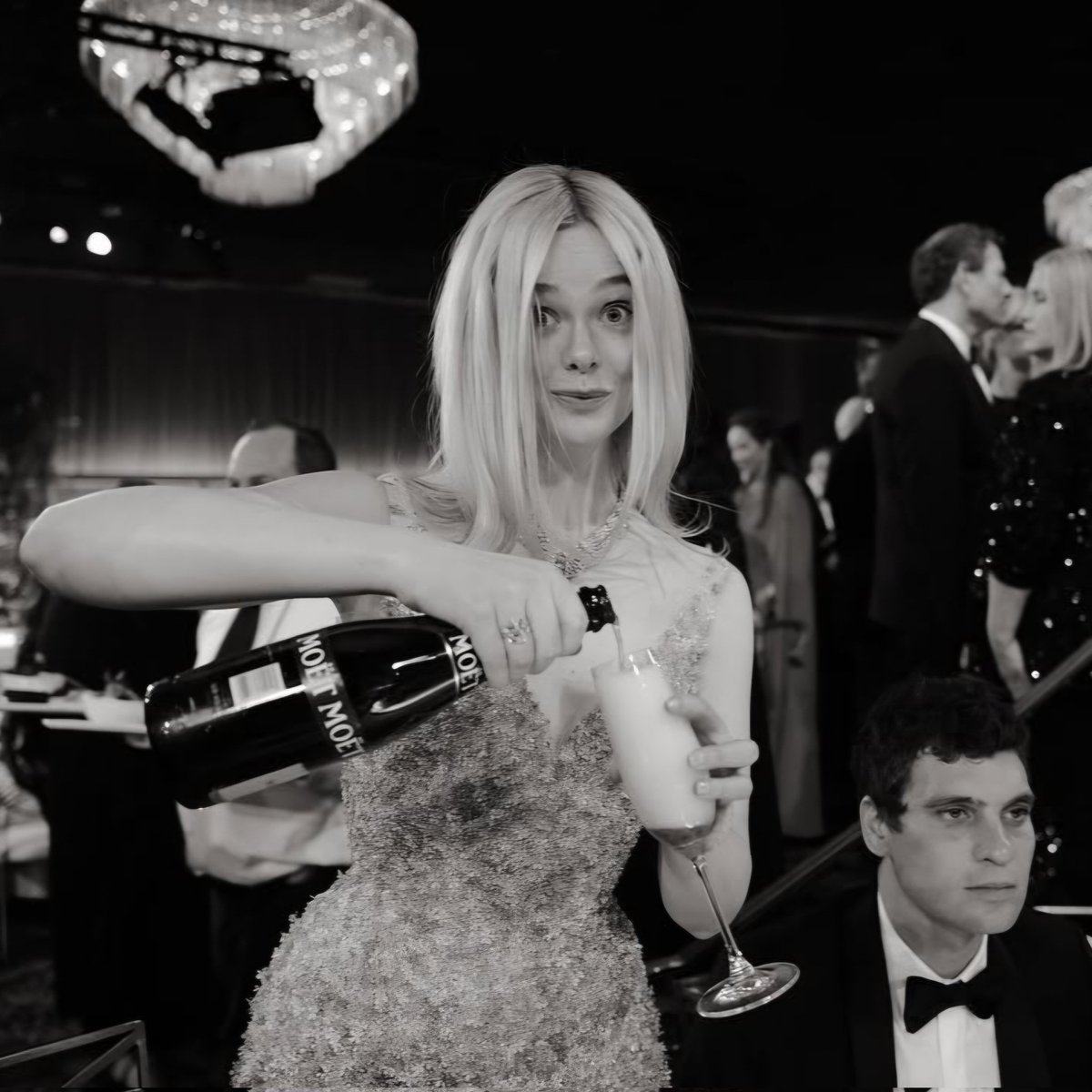 ashotmagazine's tweet image. Elle Fanning photographed by Greg Williams at the 2026 Golden Globes.
