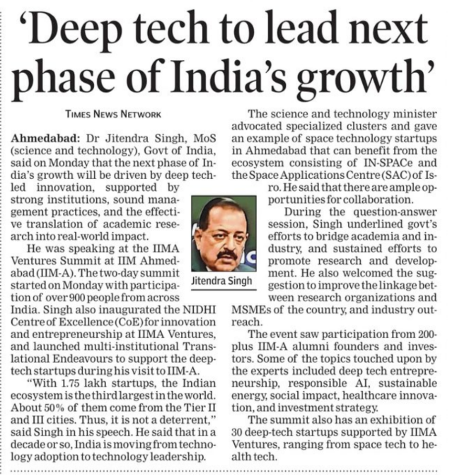 IndiaDST's tweet image. #TOI - Deep tech to lead next phase of India's growth.

@DrJitendraSingh @karandi65 @IIMAhmedabad 
🔗timesofindia.indiatimes.com/city/ahmedabad…