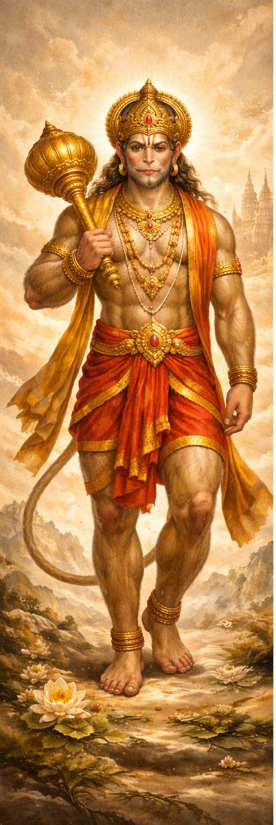 TatvaManthan's tweet photo. Thread: The hidden story &amp; power of Hanuman Chalisa 🧵🚩
Hanuman Chalisa is not just a prayer.
It is a spiritual armor.
A biography of devotion.
A manual for fearlessness.
Let me tell you its story 👇
#JaiShriRam #Hanuman #Tuesday https://t.co/j4Q11cqXWM