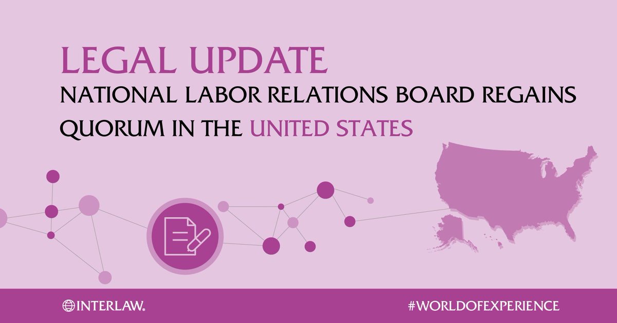 The National Labor Relations Board in the U.S. regained its quorum and resumed operations on December 18, 2025.

<a href="/HonigmanLaw/">Honigman LLP</a>, #Interlaw's partner firm in Detroit, Michigan, explains what this means for employers in the country in this recent update.

bit.ly/4qpeZ6E