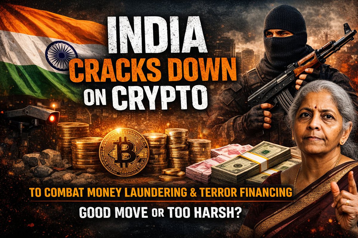 🚨 BIG CRYPTO MOVE BY INDIA 🇮🇳 India ne crypto rules aur strict kar diye  hain, money laundering aur terror funding ko rokne ke liye. Isme KYC,  reporting aur compliance par zyada