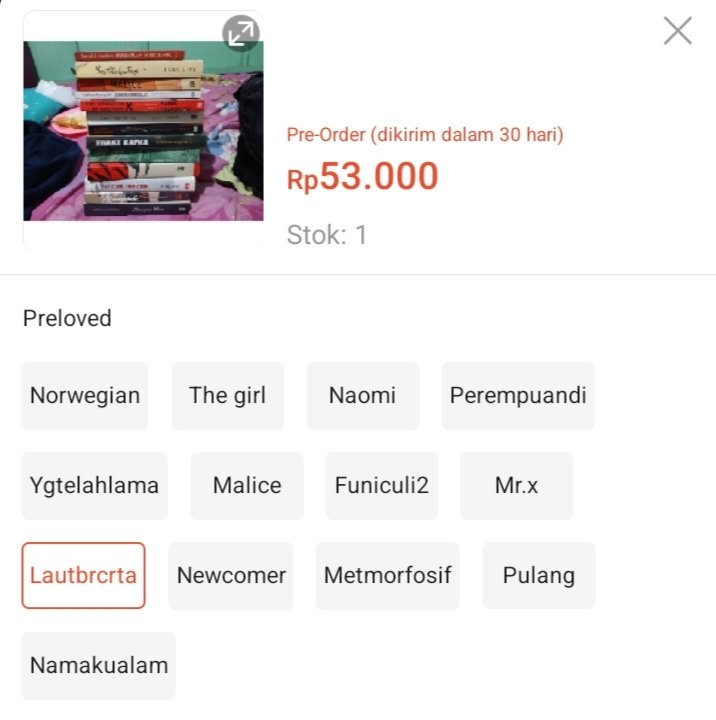 Info Buku Novel Diskon & Preloved tweet media