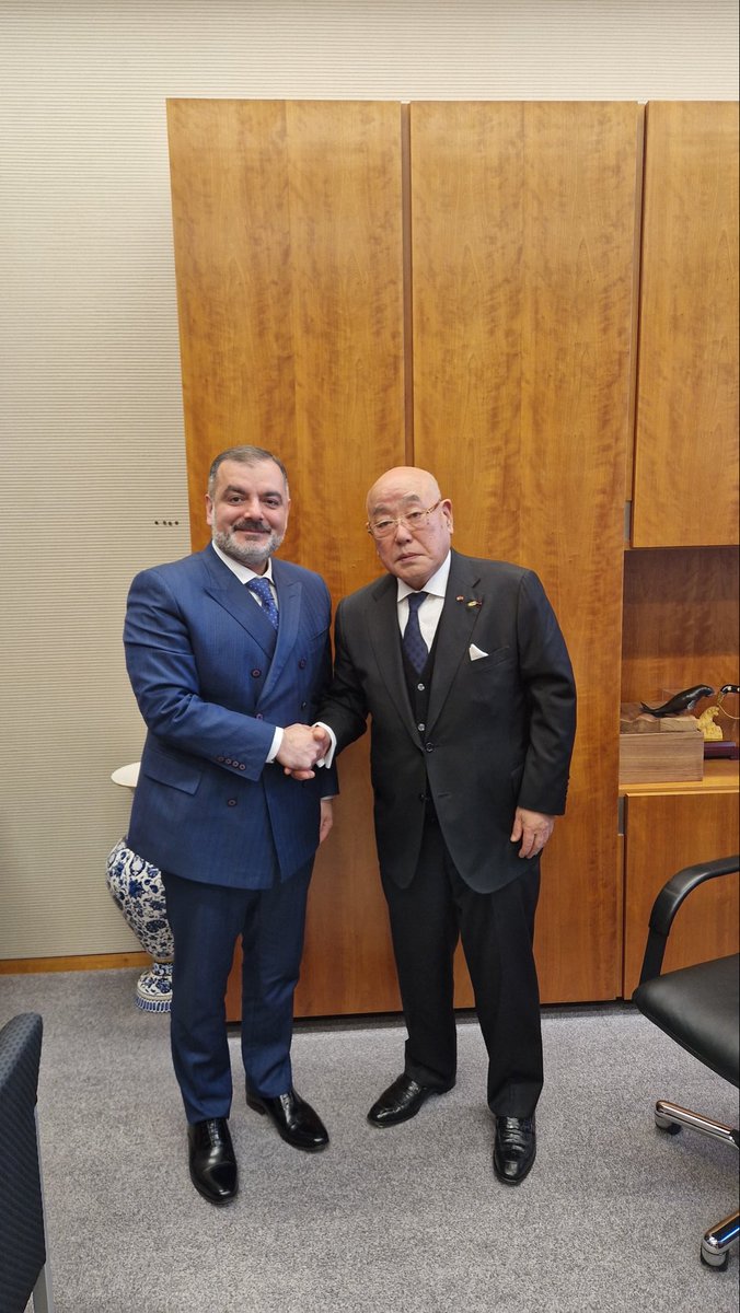 FaridTalibovMFA's tweet image. Honored to pay a courtesy call to Mr.Isao Ijima, Special Advisor to the Prime Minister of Japan. Development of bilateral relations was the main theme of discussion.