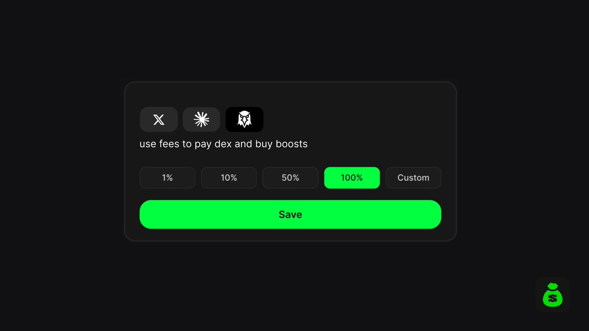 COMING SOON: 

use fees to pay dex &amp; buy boosts on <a href="/BagsApp/">BAGS</a>