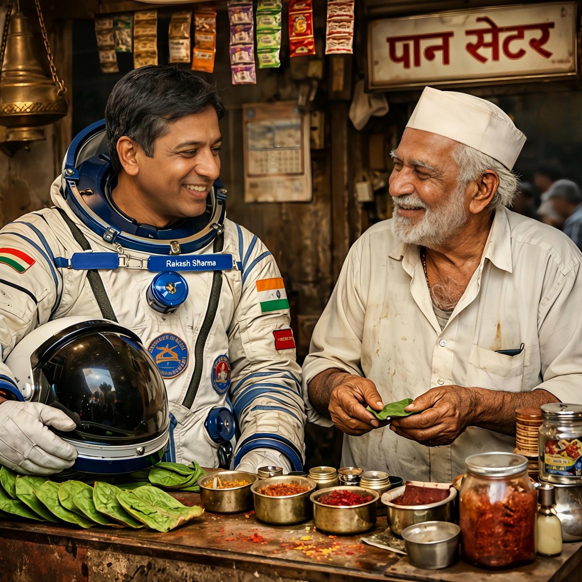 अंतरिक्ष यात्री राकेश शर्मा और अहमदाबाद के पानवाले की कहानी.....
भारत के पहले अंतरिक्ष यात्री राकेश शर्मा जब 1984 में अंतरिक्ष यात्रा से लौटे, तो वे पूरे देश के हीरो बन चुके थे।

 राष्ट्रपति, प्रधानमंत्री, बड़े उद्योगपति सब उनसे मिलना चाहते थे। लेकिन राकेश शर्मा के दिल में एक