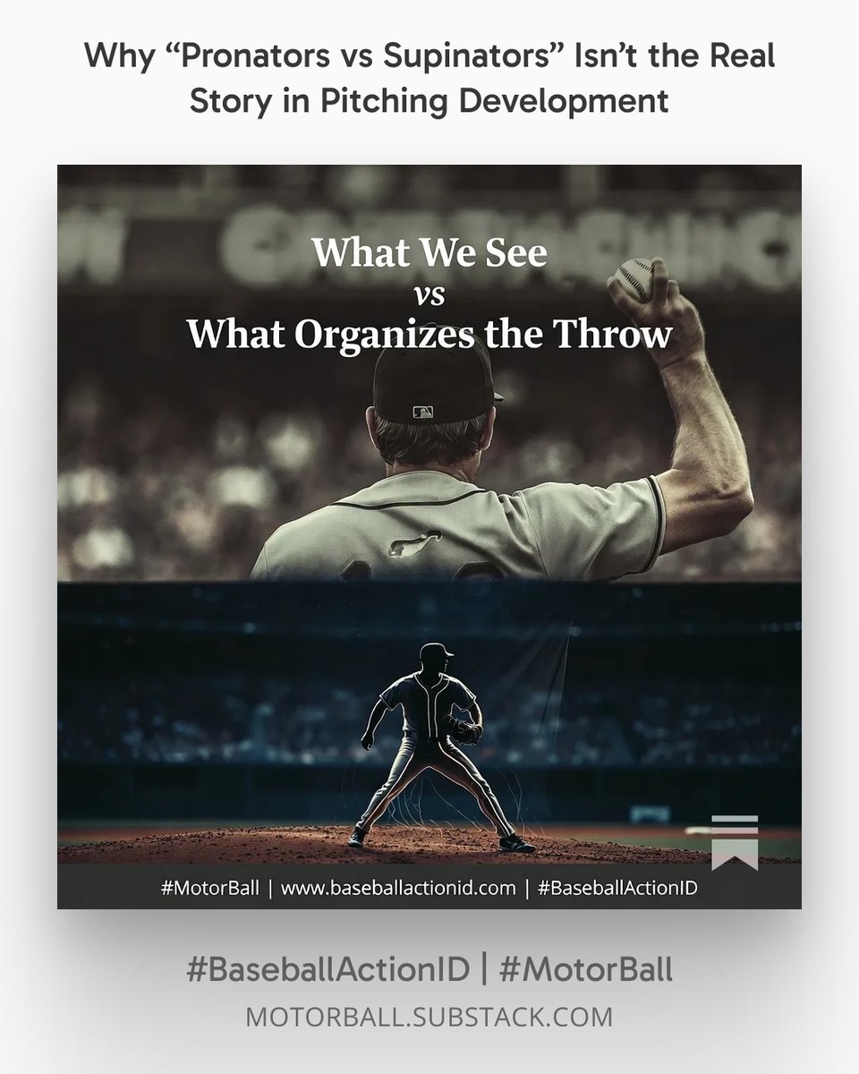 Pronation and supination aren’t instructions.
They’re outcomes. If you coach them as causes, you’re already too late. 🔗👉tinyurl.com/yys78mur - #MotorBall #BaseballActionID <a href="/jaegersports/">Jaeger Sports</a> <a href="/TrueSandA/">Kevin Barr</a> <a href="/ButchBaseball29/">Butch Chaffin 🇺🇸🇺🇸🇺🇸⚾️⚾️🧢</a> <a href="/ICBaseball/">Imperial College Baseball & Softball Club</a> @beinbrink @Baseball_Namiki28 <a href="/SMerrBullpen/">Steve Merriman</a>